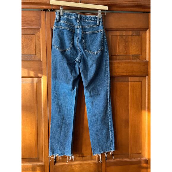 Abercrombie & Fitch Women's Zoe Natural Rise Ankle Straight Jeans Blue Size 24 - Picture 6 of 11